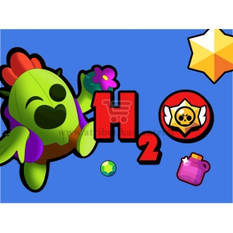 Etiketė "H2O" Brawl stars (mėlyna)