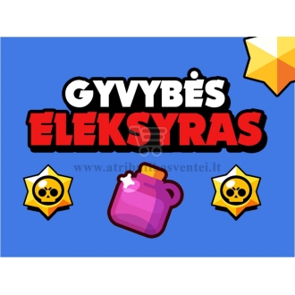 Etiketė "Gyvybės eleksyras" Brawl stars (mėlyna)