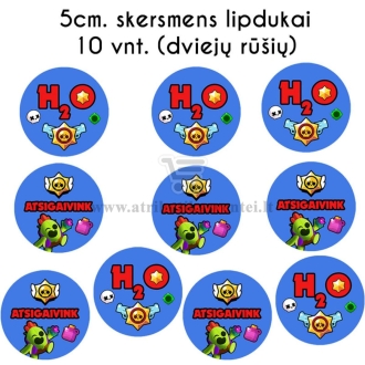 Apvalūs lipdukai "Atsigaivink" - 10 vnt