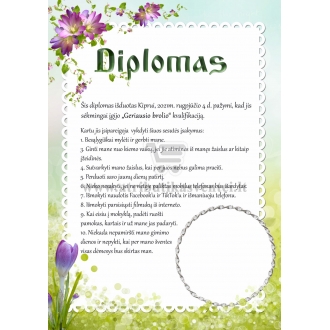 Diplomas / Įsakymai broliui ar sesei (D-05)