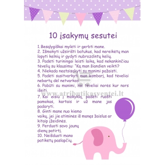 10 įsakymų sesutei "Rožinis drambliukas"