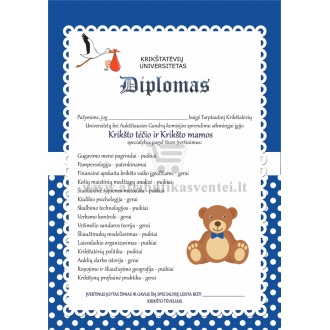 Diplomas krikšto tėveliams, Meškiukas
