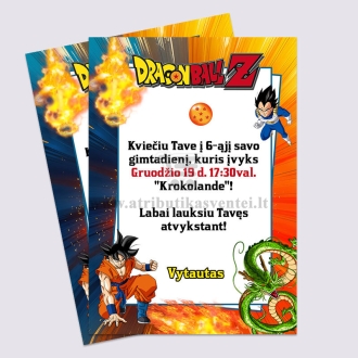 Dragon ball Z gimtadienio kvietimas
