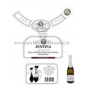 Etiketė šampano buteliui - Kvietimas tapti liudininke (E-186)