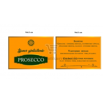 Personalizuota Prosecco butelio etiketė