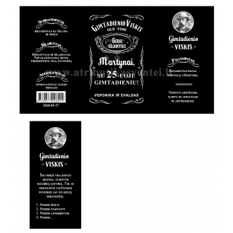 Jack Daniels viskio etiketė gimtadieniui (E-64)