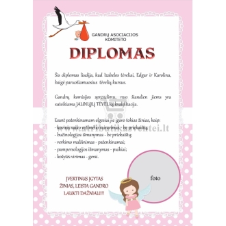 Diplomas tėveliams "Angeliukas"