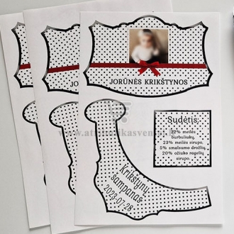 Personalizuota krikštynų etiketė "Taškiukai"