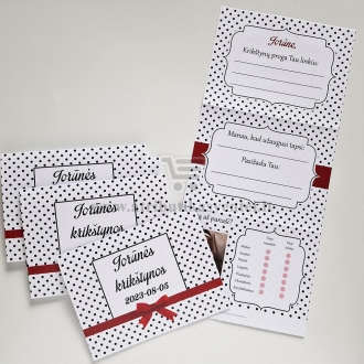 Krikštynų žaidimų kortelė 4in1 "Taškiukai"