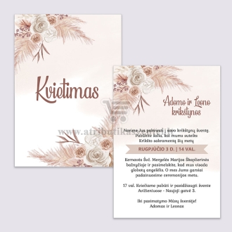 Kvietimai į krikštynas "Boho"