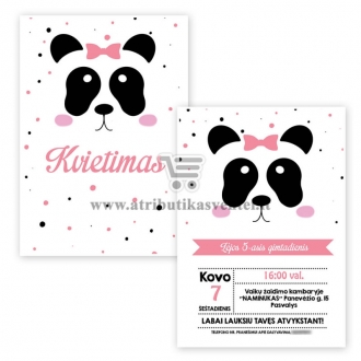 Vaiko gimtadienio kvietimas "Panda"