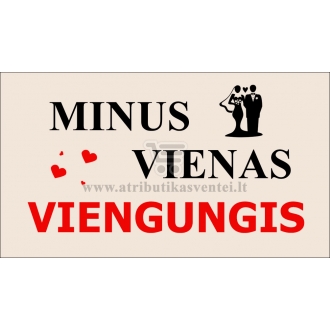 Maža etiketė mergvakariui "Minus vienas viengungis"