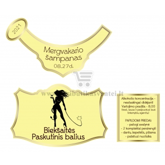 Mergvakario pakvietimas - šampano etiketė (MER-27)