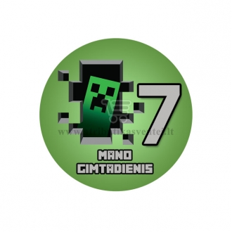 Gimtadienio ženkliukas - Minecraft 7m.