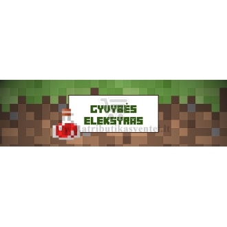 Minecraft gimtadienio etiketė "Gyvybės eleksyras"