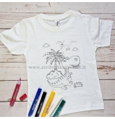 Marškinėliai spalvinimui "Dinozauras"