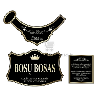 Etiketė šampano buteliui "Bosų Bosas"
