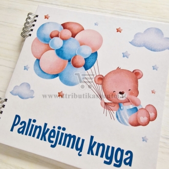 Nepersonalizuota berniuko krikštynų palinkėjimų knyga