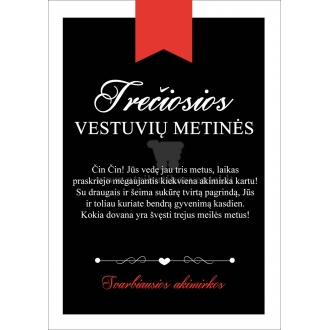 Etiketė  "Trečiosios VESTUVIŲ METINĖS"