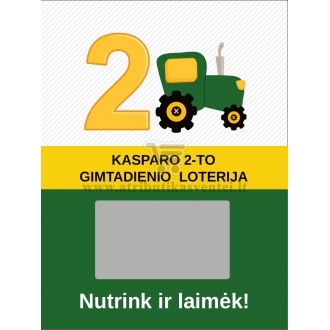 Gimtadienio loterijos bilietai "Traktoriai"