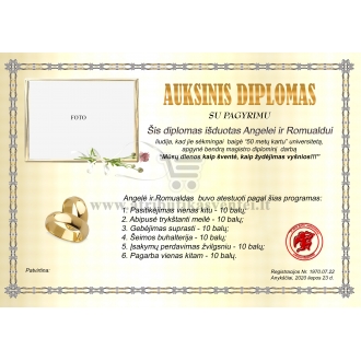 Auksinių vestuvių diplomas (VMAUK-02)