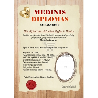 Medinių vestuvių diplomas (VMMED-02)