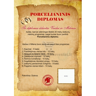 Porcelianinių vestuvių diplomas (VMPOR-01)
