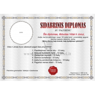Sidabrinių vestuvių diplomas (VMSID-01)