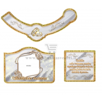 Sidabrinių vestuvių šampano etiketė (VMSID-05)