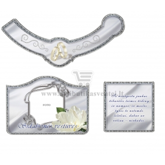 Sidabrinių vestuvių šampano etiketė (VMSID-07)