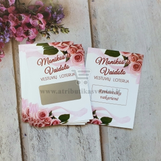 Personalizuota vestuvių loterija "Pink roses"