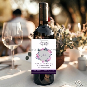 Vyno etiketė "Violetinės gėlės"
