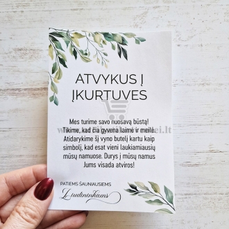 Etiketė liudininkams - atvykus į įkurtuves