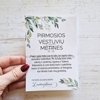 Etiketė liudininkams - Pirmosios vestuvių metinės