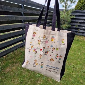 Išleistuvių dovana mokytojai pirkinių krepšys "Happy kids"