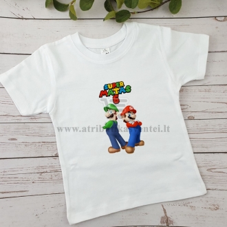 Gimtadienio marškinėliai vaikui "Super Mario"