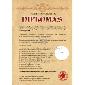 Personalizuotas "Idealaus vyro" diplomas