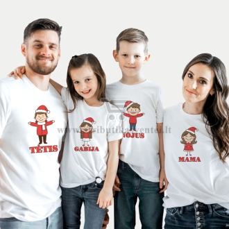 Kalėdiniai marškinėliai šeimai