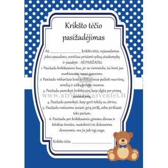 Krikšto tėčio pasižadėjimas, Meškiukas