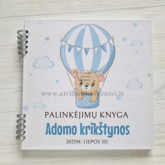 Krikštynų palinkėjimų knyga "Oro balionas"