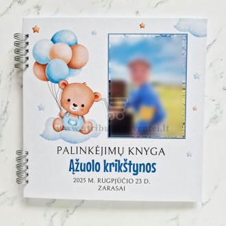 Krikštynų palinkėjimų knyga su nuotrauka