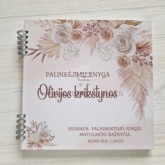Palinkėjimų knyga krikštynoms "Kreminė pastelė"