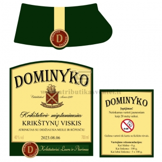 Krikštynų viskio etiketė