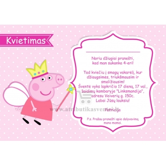 Kvietimai "Peppa pig" tema