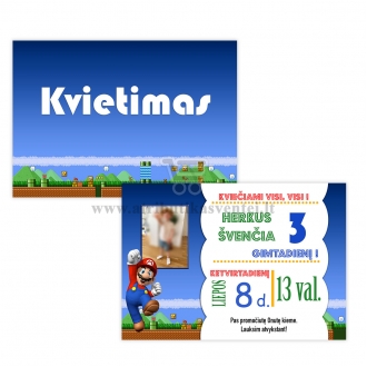 Kvietimas į gimtadienį "Super Mario"