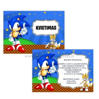 Kvietimas į gimtadienį "Super Sonic"