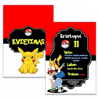 Kvietimai į gimtadienį "Pokemonai"