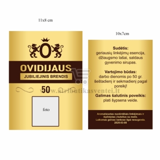 Lipdukas brendžio buteliui jubiliejui