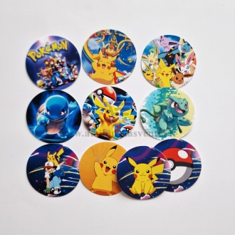 Apvalūs lipdukai "Pokemonai" - 10 vnt