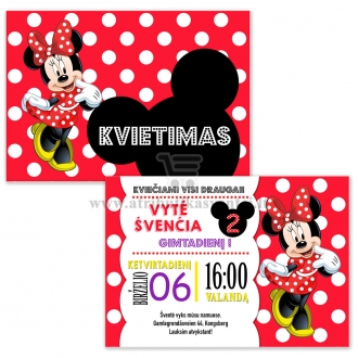 Gimtadienio kvietimai "Minnie Mouse"